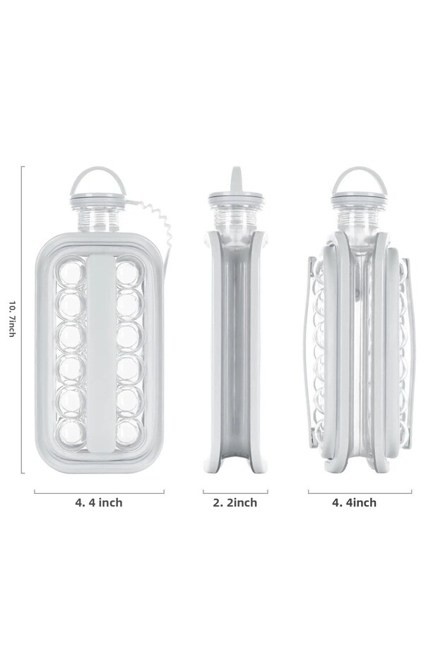 Portable Square Shape Ice Mold or Beverage Bottle 2 in 1 Ice Mold Maker Water Bottle Presentation Ice Tray - 2