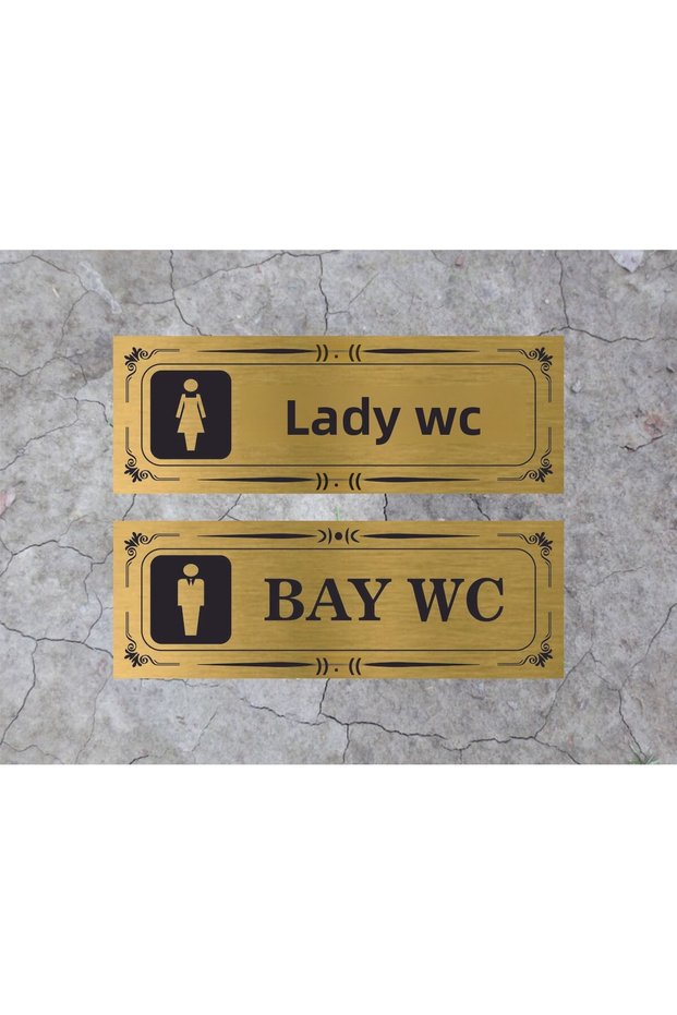 Wc Bay Wc Written Metal Sheet 20cm X 7 cm