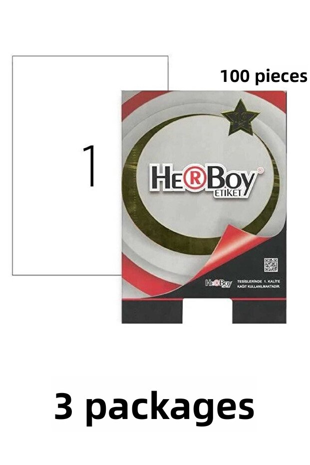 3 Pack Hb-1000 210 X 297 Mm Laser Label (A4 Label) 100pcs