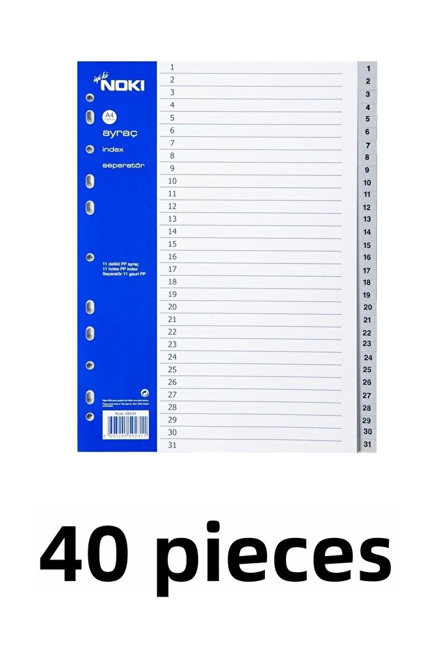 40 قطعة 1-31 أرقام فاصل
