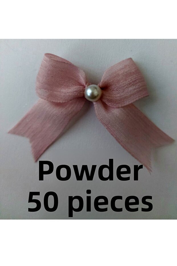 Powder Pink Linen Ribbon Napoli Ready Bow (50 Pcs)