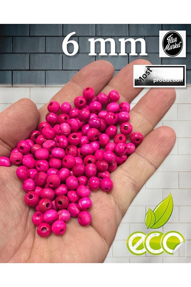 Wooden Beads 6 Mm, 80 Gr (Ort 550 Pcs) Fujya