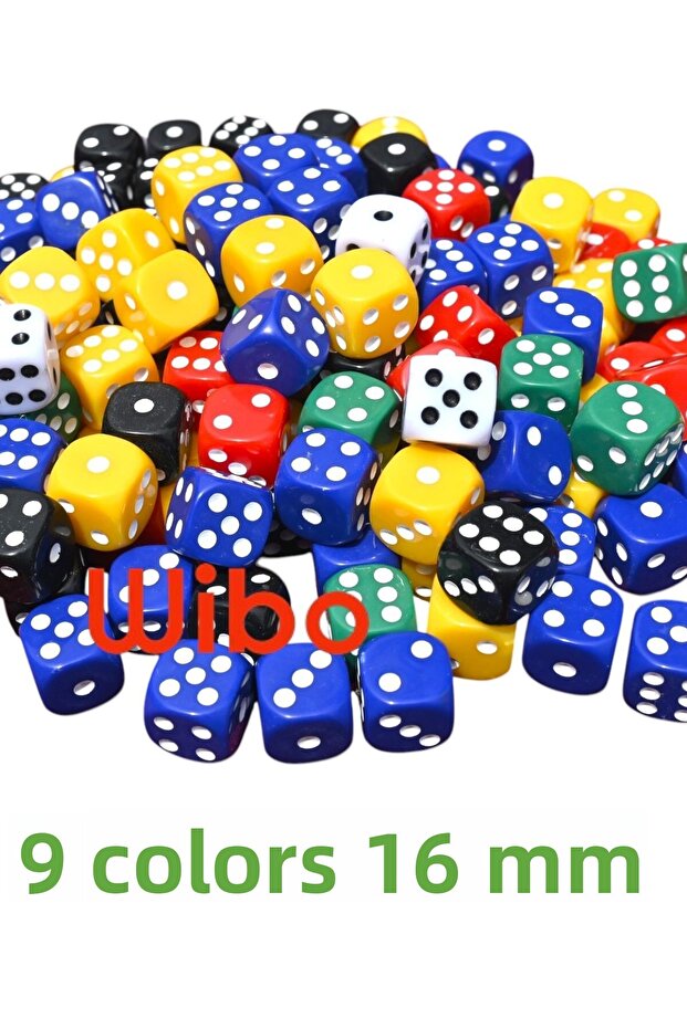 6 Colors Okey Dice 30 Pieces Okey Game Dice Acrylic Okey Dice 16 mm
