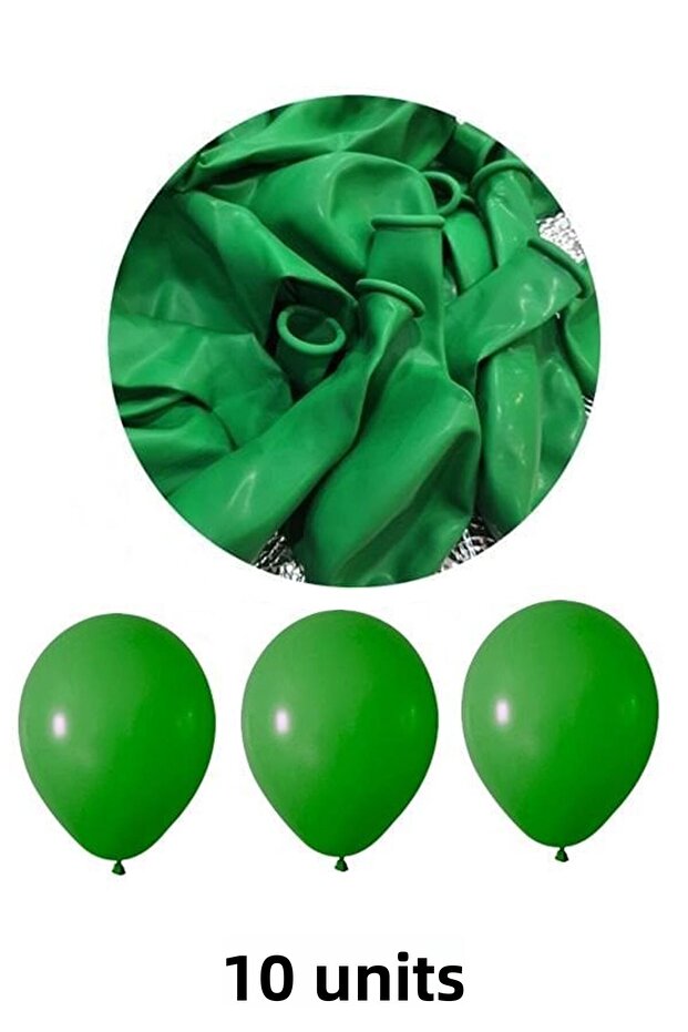 Green Balloon 12" - 30 cm Latex Green Balloon, Pack of 10