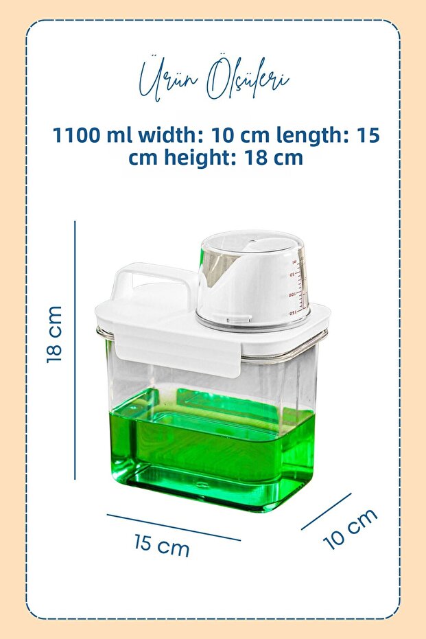 3 Pieces Leak Proof Storage Liquid Powder Detergent Storage Box - Scale Detergent Box 1100 ml - 4