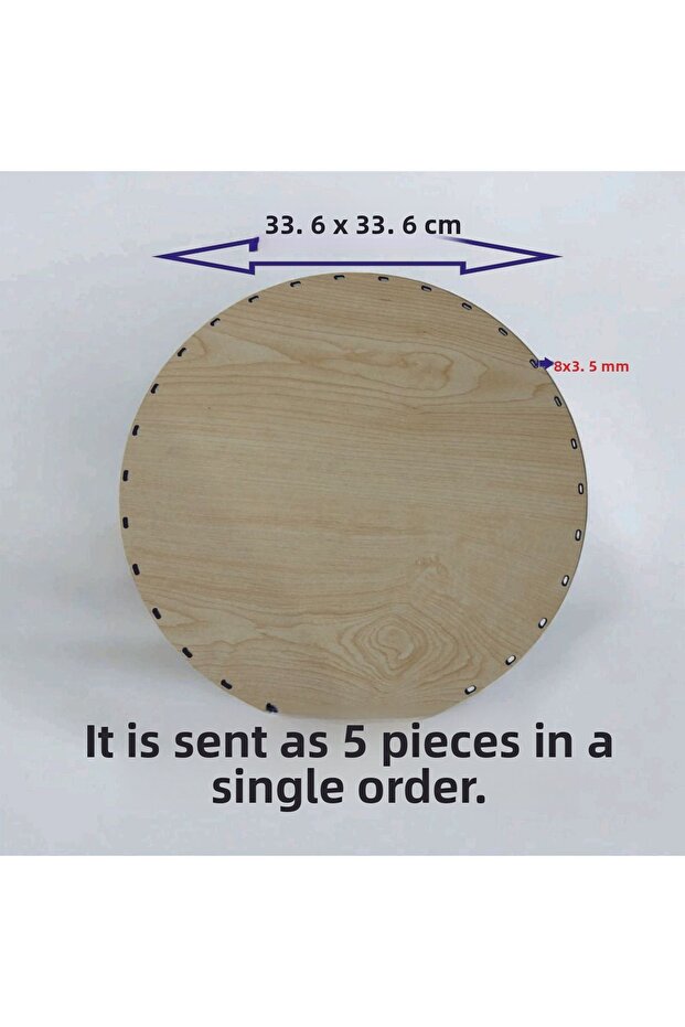 Wooden Cream 33.6X33.6 5 Pcs Bamboo Tray Mesh Plate Supla Perforated Coaster Crochet Base Craft Basket Base