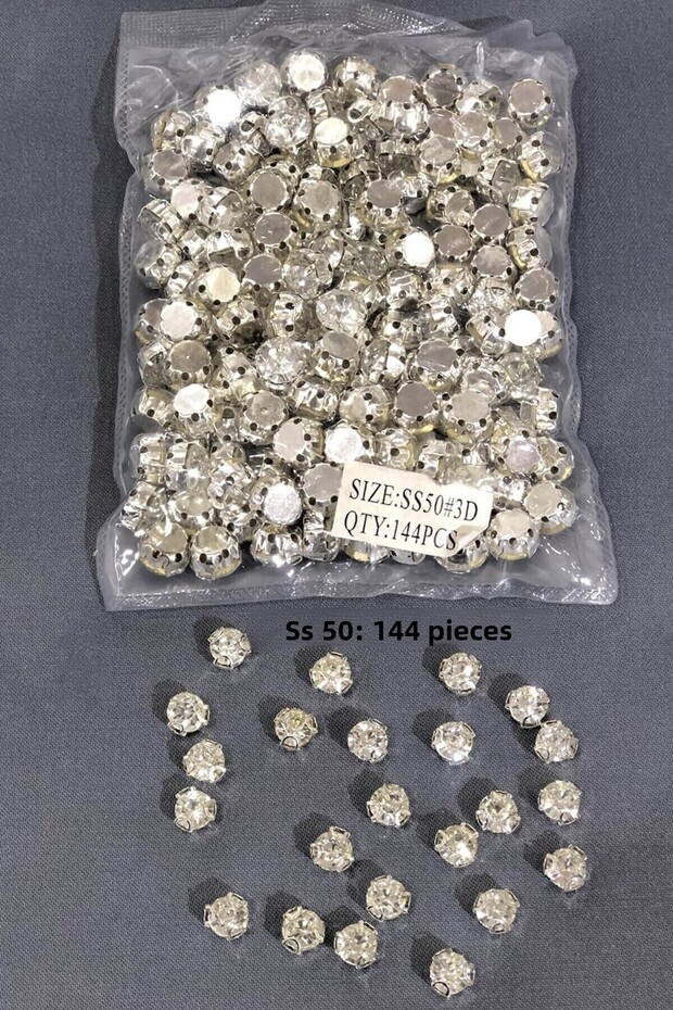 Beads Assortment Silver Color Metal Case Strut Beyoğlu Stone (1 Pack) Ss 50 144 Pieces – Beads – Bo