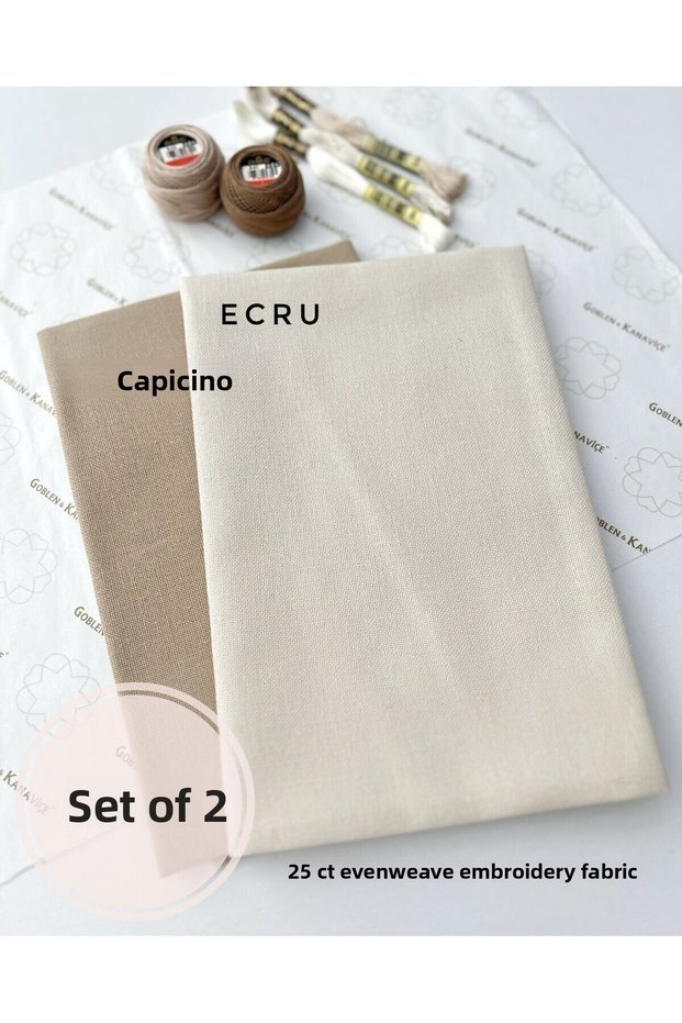 Evenweave Embroidered Cross Stitch Fabric - Set of 2