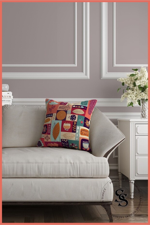 غطاء وسادة مطبوع رقميًا بنمط ماندالا مرقع - 5