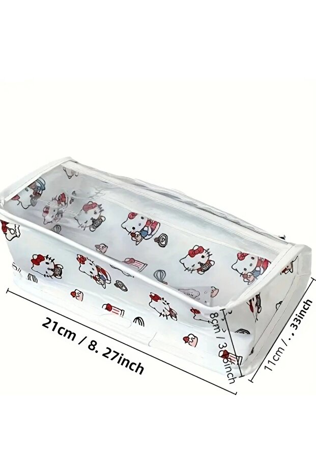 Children's Pencil Case Transparent White Ad200409