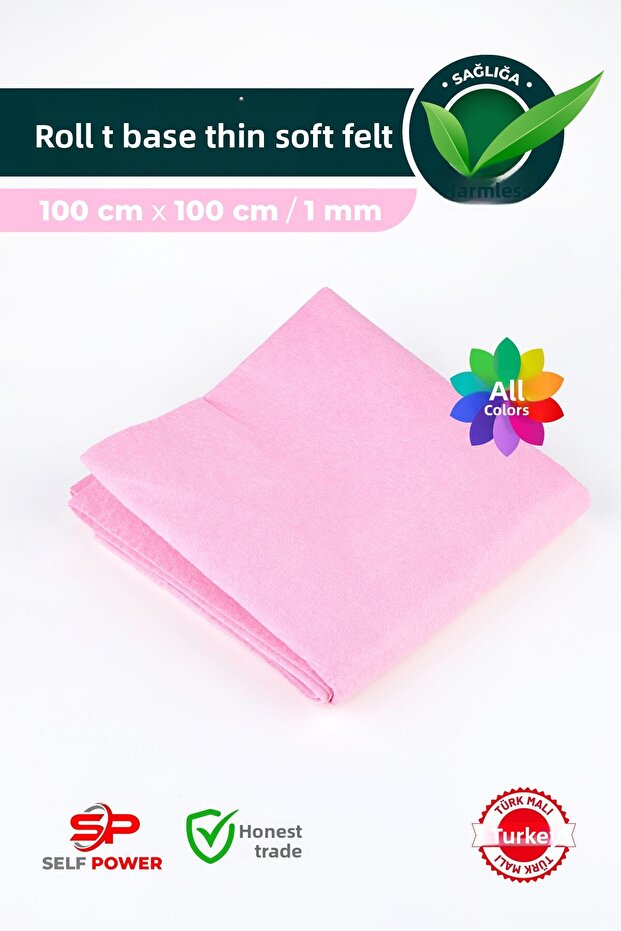 Baby Pink 100X100 cm Colorful Activity & Handmade Felt Fabric by the Meter