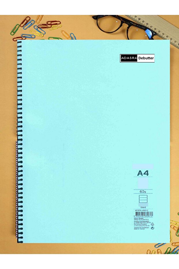 دفتر ملاحظات مقاس A4 حلزوني بغطاء من البولي بروبيلين مكون من 96 ورقة دفتر ملاحظات مسطر / 2 قطعة / مجموعة - 3