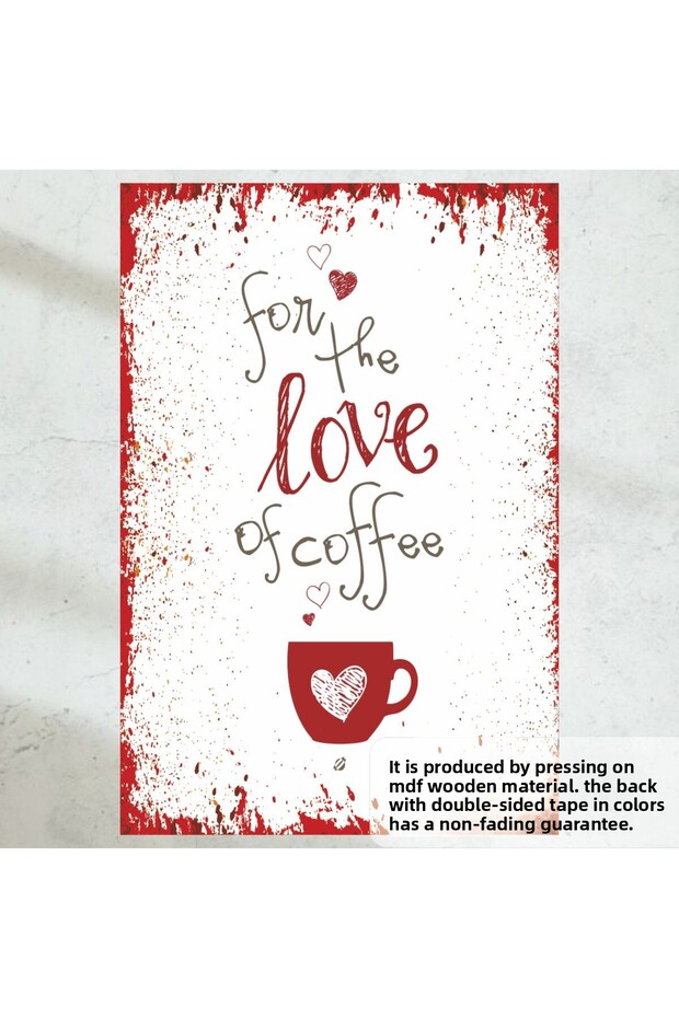 Coffee Love Home Kitchen Cafe Decoration Painting Retro Wood Poster