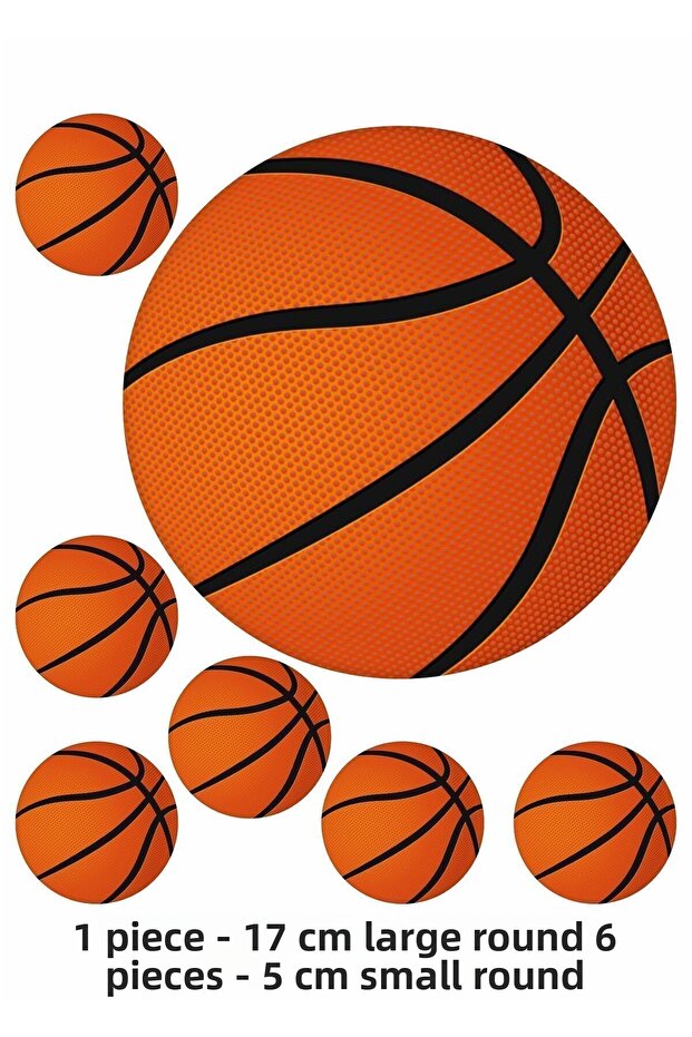 Basketball Ball 7 Pieces A4 Edible Ornament Pastry Cookie Candy Dough Paper Print