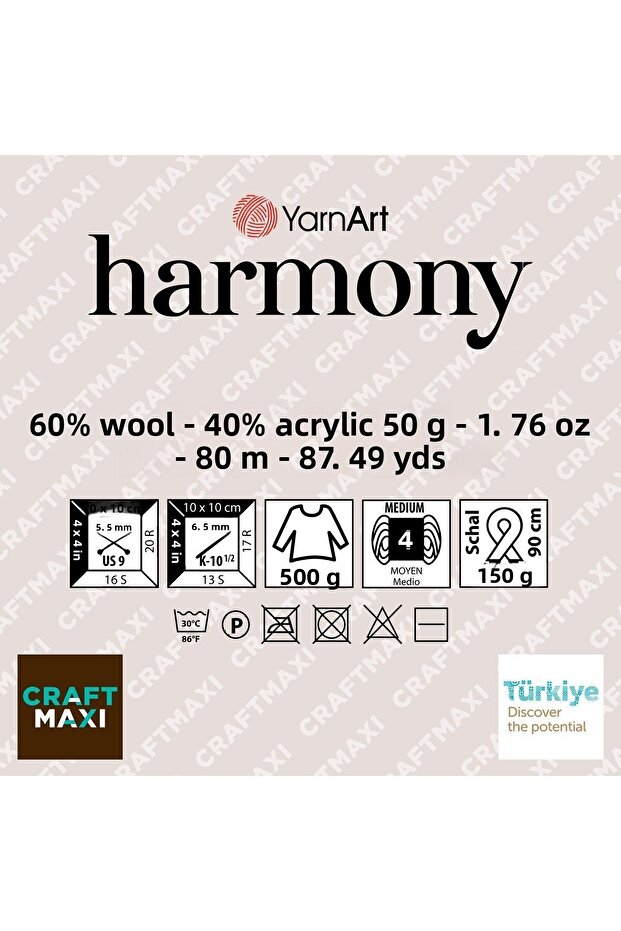 Harmony Ebruli Hand Knitting Yarn - Ebruli-A10 - 2