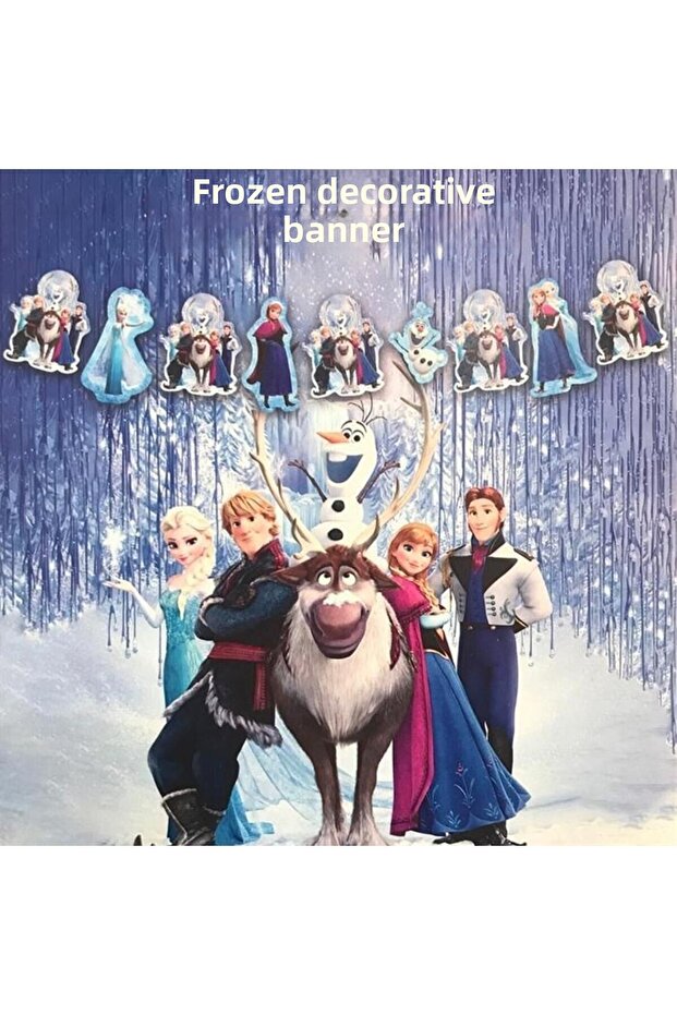 Elsa Anna Olaf Birthday Decorative Banner