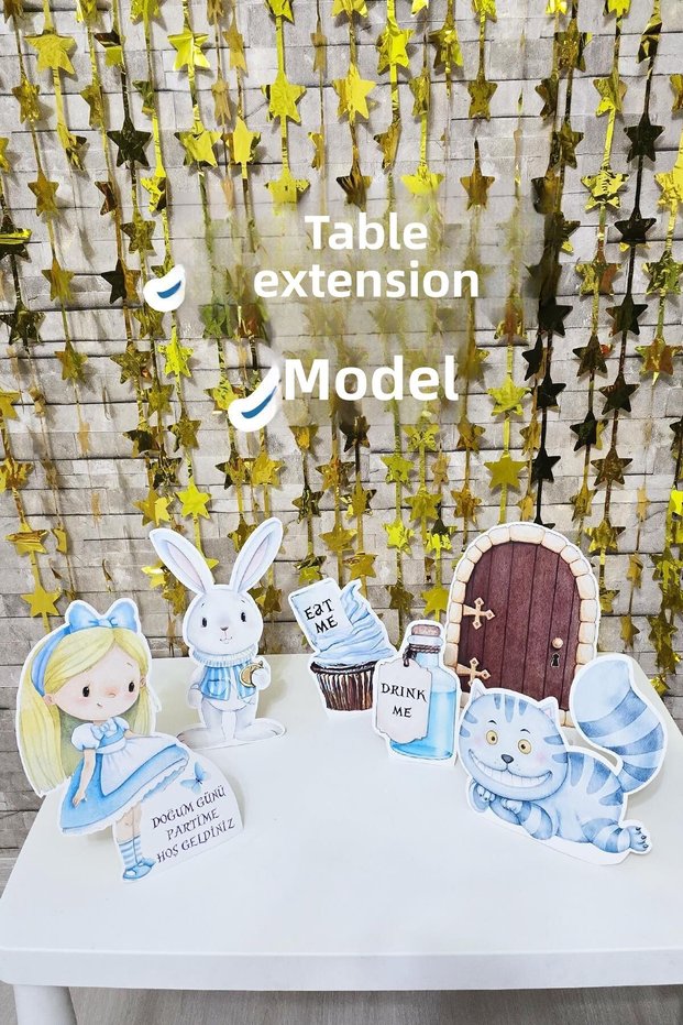 Alice in Wonderland Theme Birthday Standing Board Set Alice in Wonderland Birthday Tabletop Board