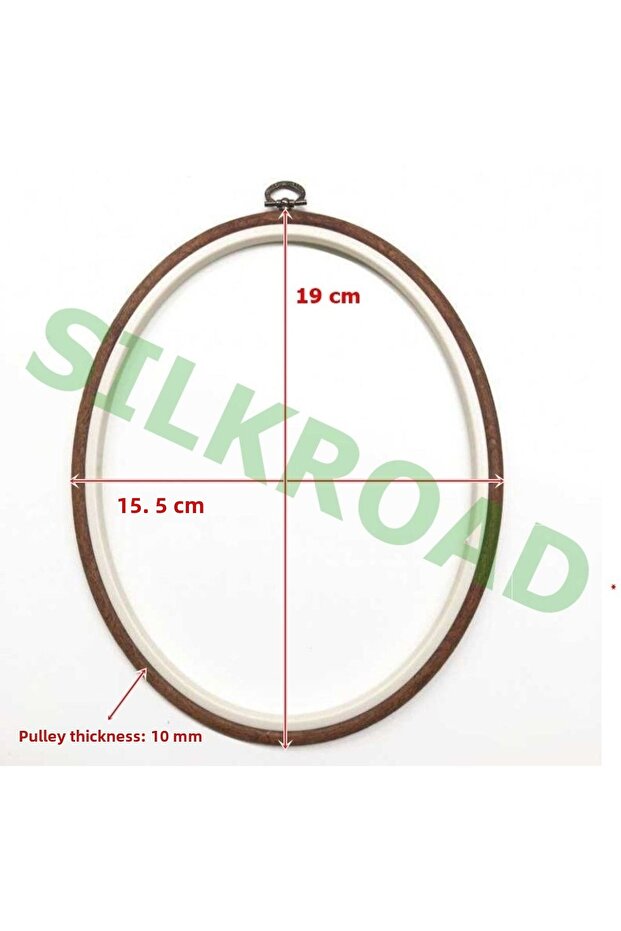 No:3 Oval Plastic Board Hoop - Embroidery Hoop 15,5X19Cm - 10mm
