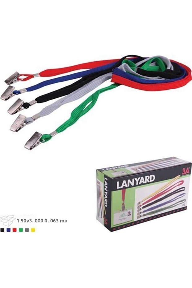 Card Lanyard with Metal Clip, Navy Blue (150 Pack)