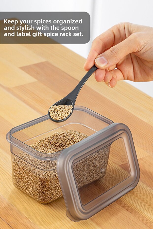 6-Piece Spice Jar Set - Spice Storage Container with Leak-Proof Lid and Label - 6 x 580 ml - 4