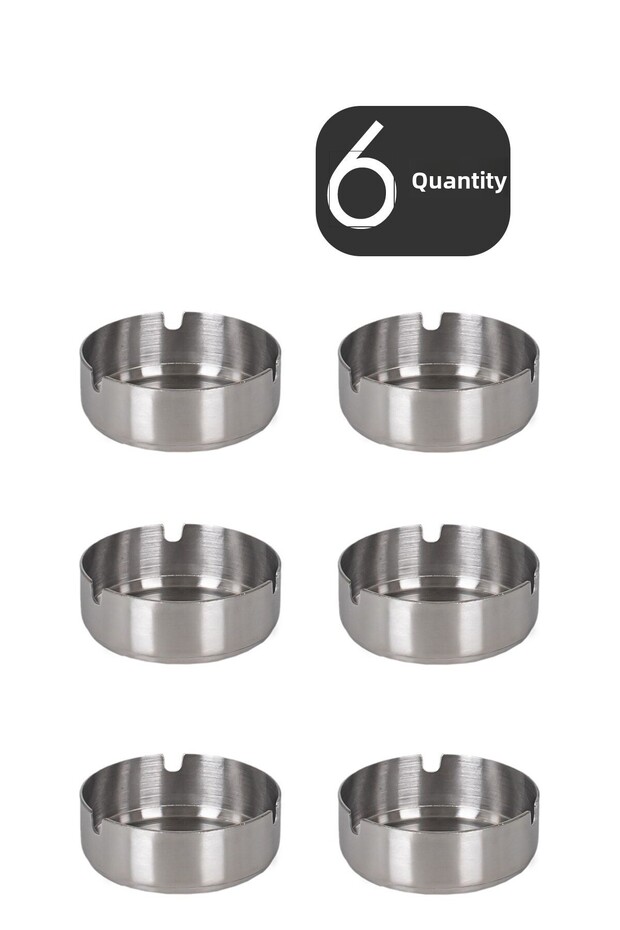 Etn-015 Ashtray Stainless Steel 6-Piece Ash Tray Quality Ashtray Set 1.2 Ml Thickness