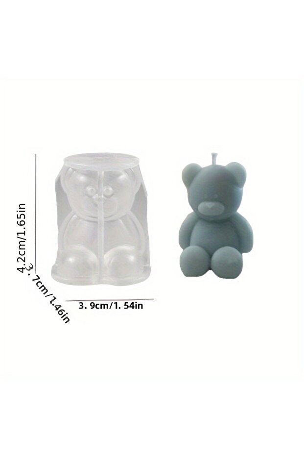 S Silicone Bear Mold for Scented Candles, Soap Making and Resin Casting - Cute Animal Shape Mold fo.