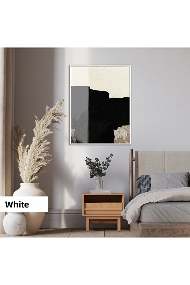 Amazing | Abstract | 03 Gray Black Patterned Model | Framed Tempered Glass Table Single Vertical