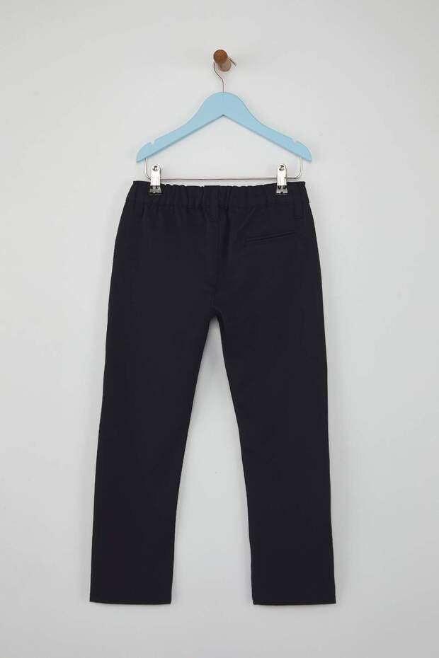 Lacivert Düz/Basic Regular Dokuma Erkek Çocuk Okul Pantolonu TKDAW26PL00000 - 5