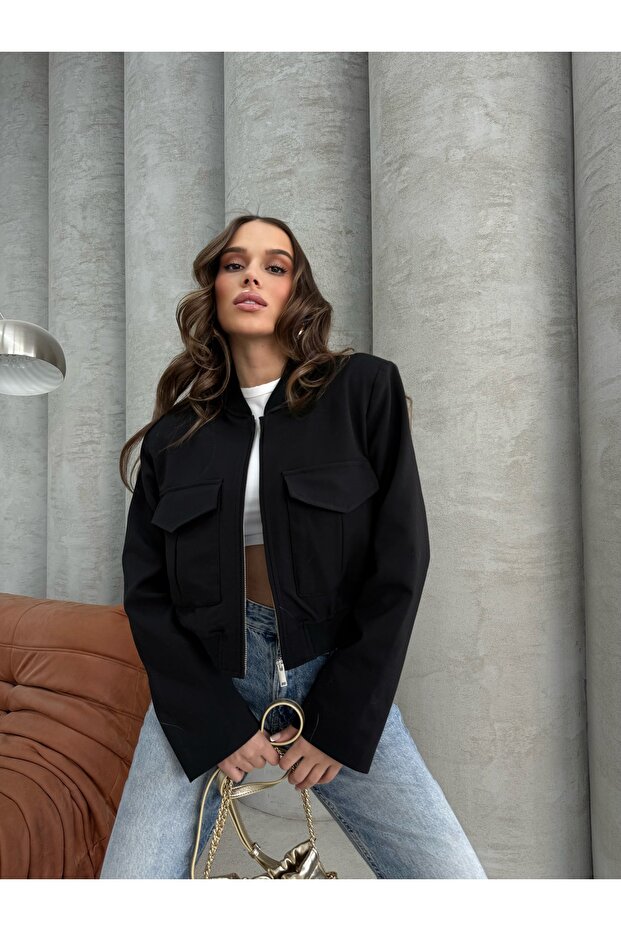 Black Bomber Jacket - 3