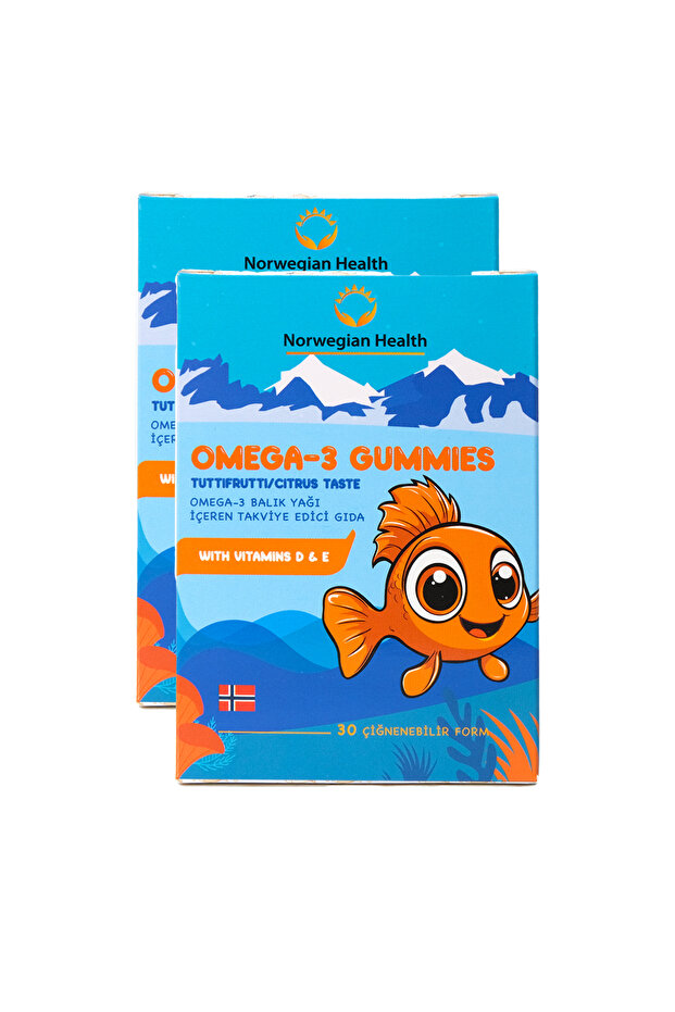 Omega 3 Gummies Çocuklar Için Tutti Frutti Aromalı 30 Çiğnenebilir Norveç Üretimi Balık Yağı X 2adet - 2