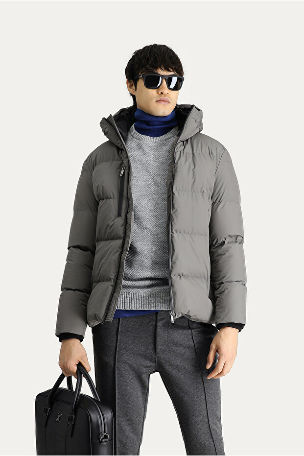 Kapüşonlu Şişme Mont - 2