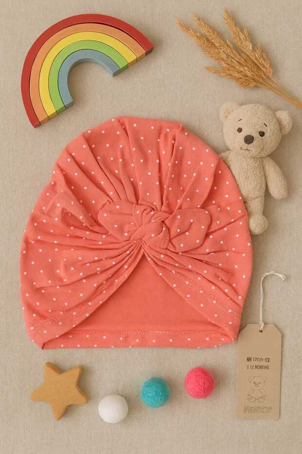 Puantiyeli Kurdelalı Çocuk Bone - 1