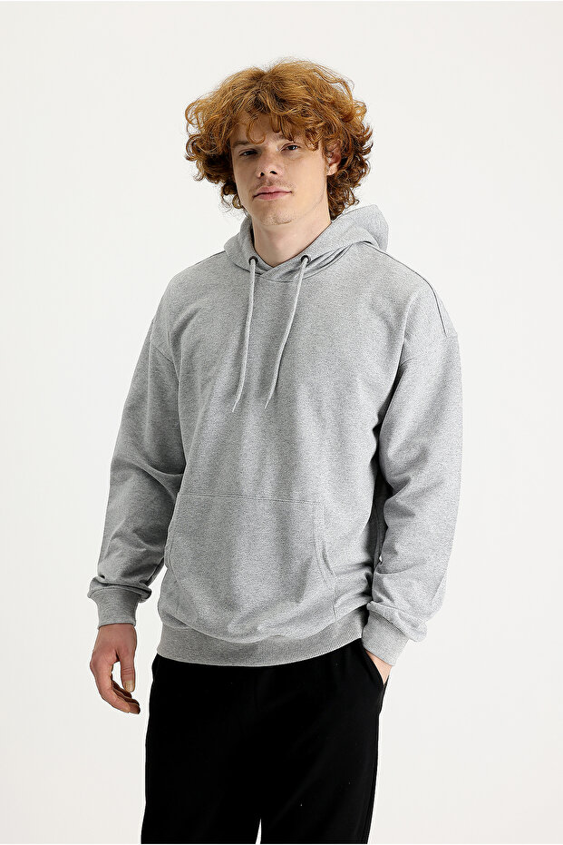 Kapüşonlu Oversize Pamuklu Sweatshirt - 2