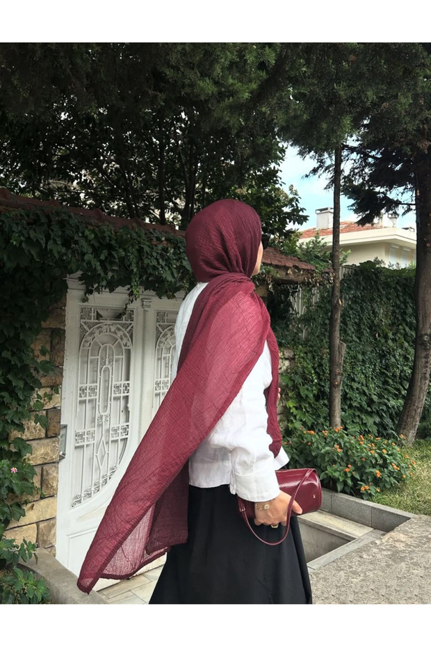 Muslin Tie-Dye Shal - Burgundy-Bordo