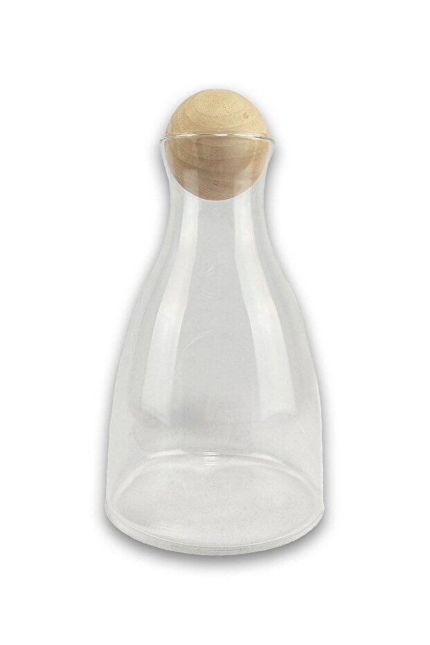 Ahşap Top Kapaklı Borosilikat Cam Karaf 1700 Ml - 3