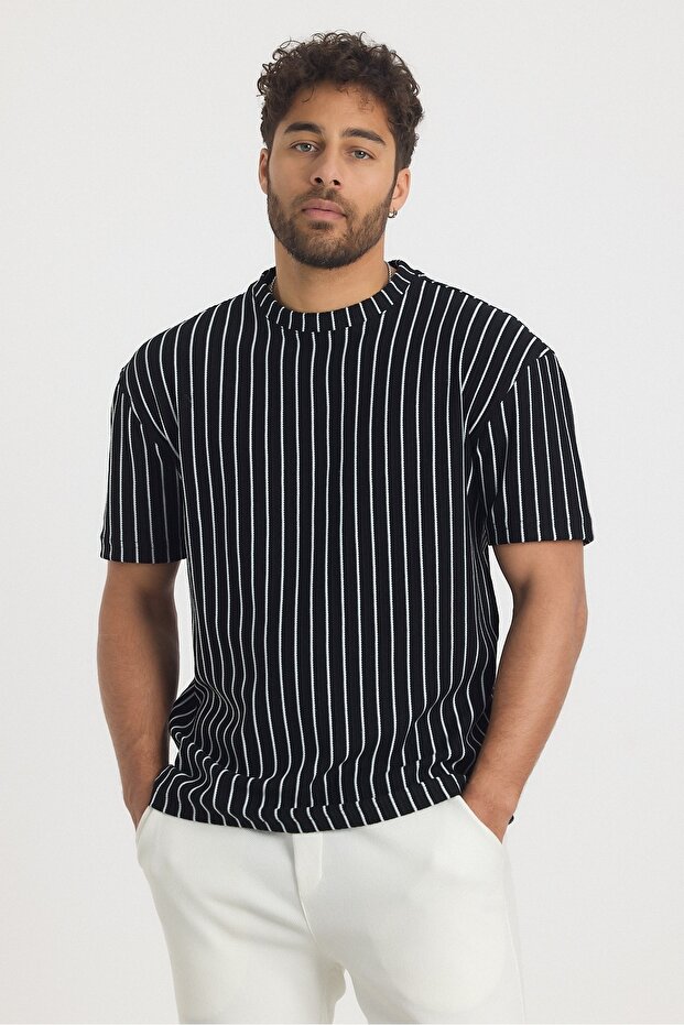 Çizgili Regular Erkek Tshirt - 5
