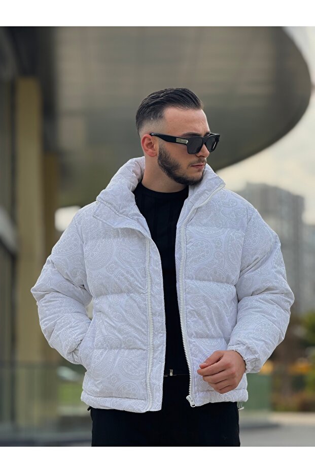 Men's Patterned Inflatable Coat - 1