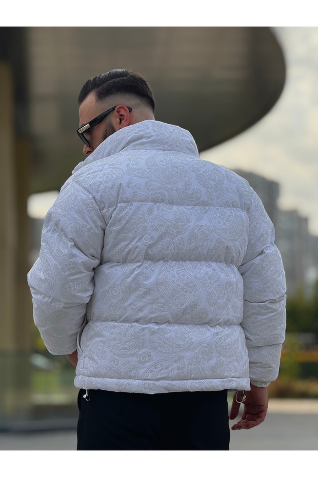 Men's Patterned Inflatable Coat - 7
