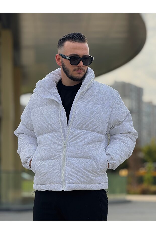 Men's Patterned Inflatable Coat - 3