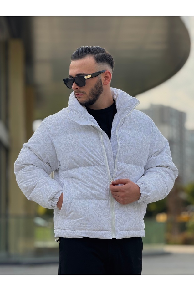 Men's Patterned Inflatable Coat - 5
