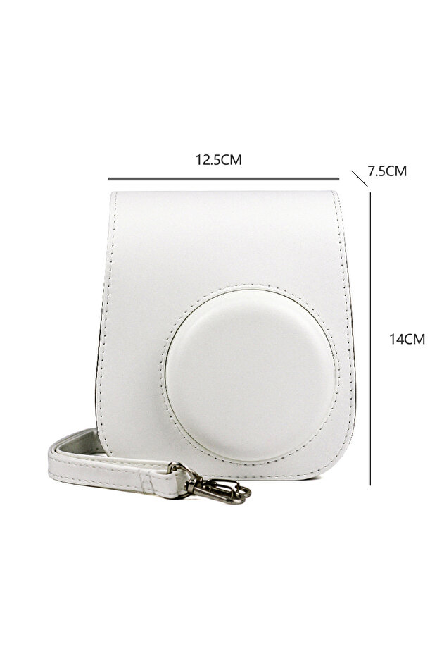 Polaroid Mini 11 Protective Shoulder Camera Case, Leather, White - 7