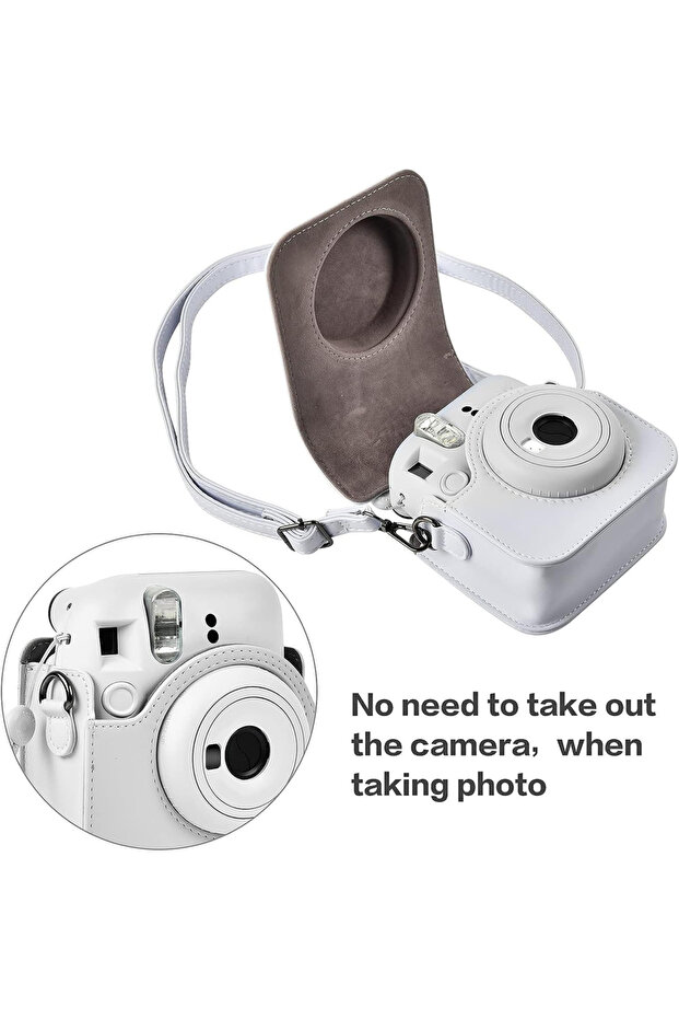 Polaroid Mini 11 Protective Shoulder Camera Case, Leather, White - 4