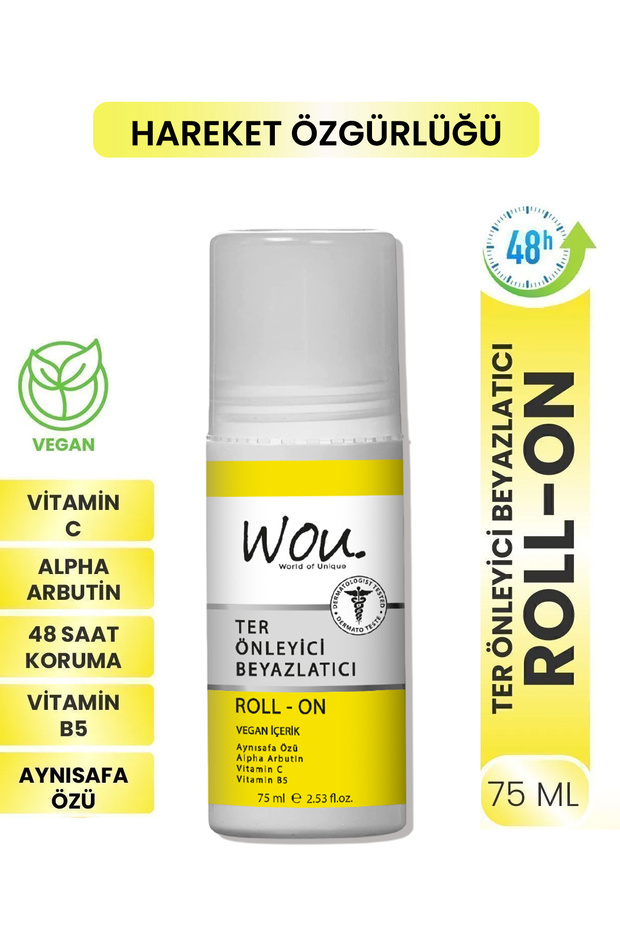 Wou Ter Önleyici Beyazlatıcı Roll-on Deodorant 75 ml-UNİSEX - 1