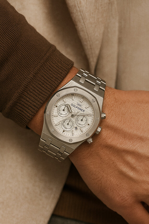 Lüks Çelik AP Piguet Model Erkek Takvimli Kol Saati - 2