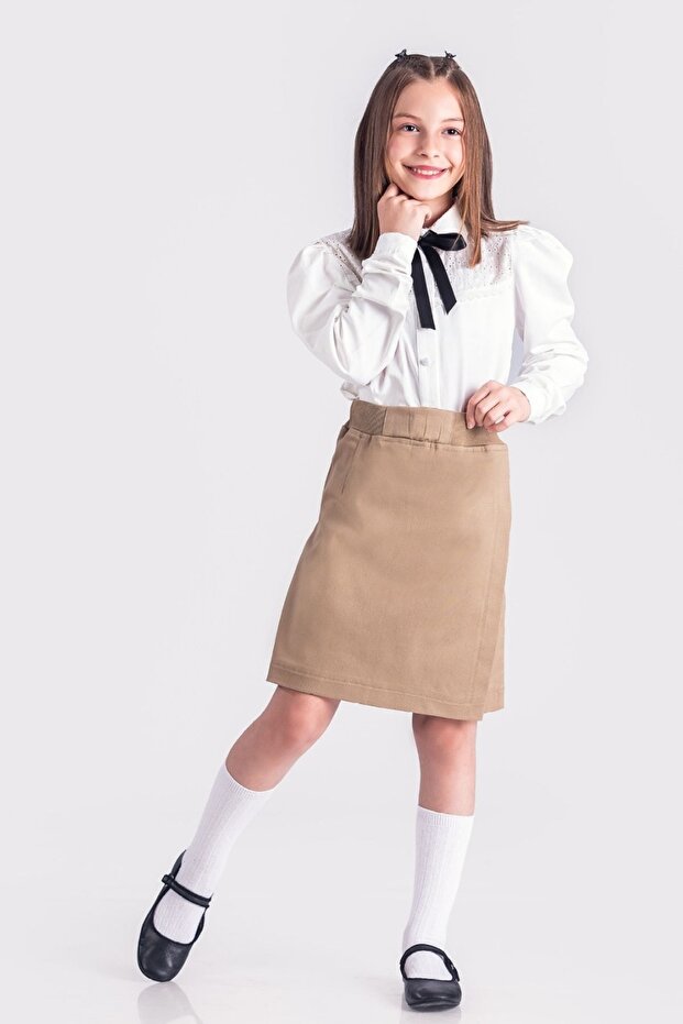 Girl's Elastic Waist School Camisole Shorts Skirt 8637