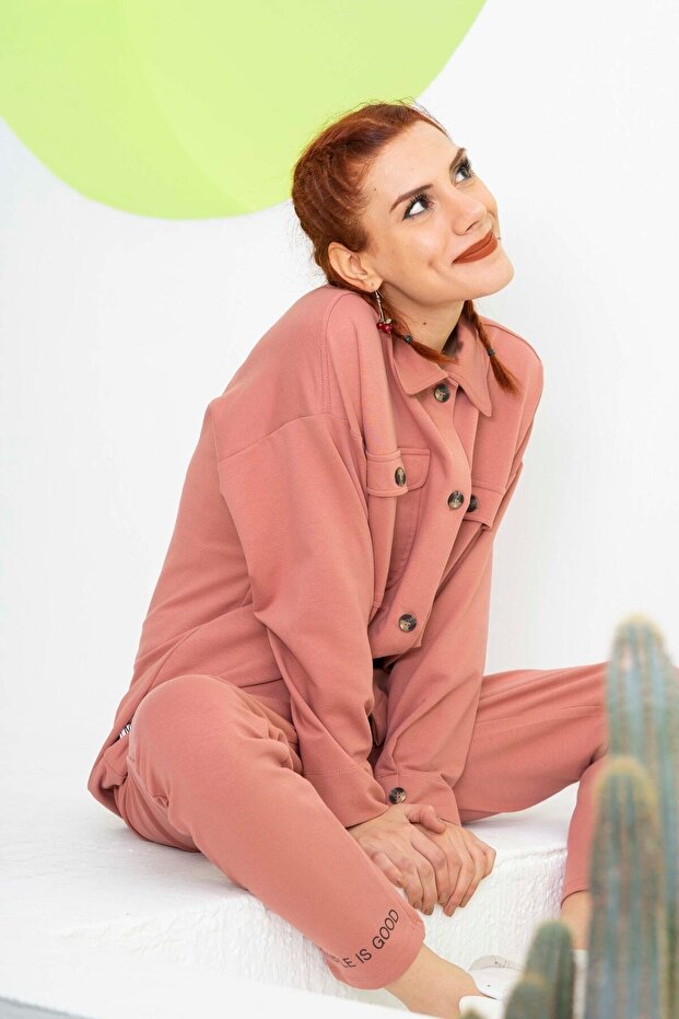 Kadın Gömlek-ceket Örme Cep Detaylı - 1