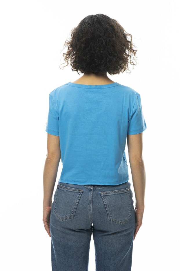 Tricou de damă Crop Basic imprimat - 5