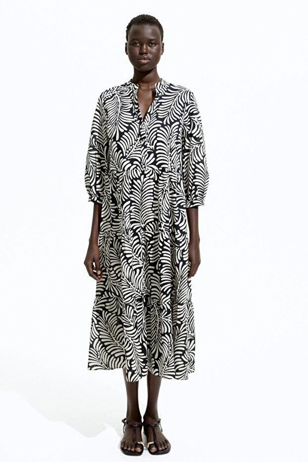 Katlı Midi Elbise - 4