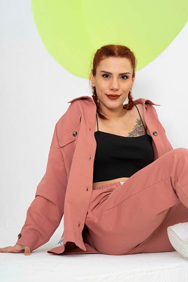 Kadın Gömlek-ceket Örme Cep Detaylı - 5