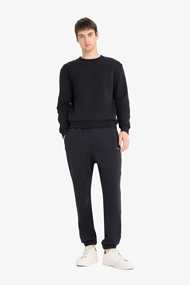 Regular Fit Bisiklet Yaka Kalın Basic Düz Sweatshirt T3777AZ23AU - 2